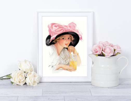Vintage Victorian Image Women Fisher Decor Art Wall Print ~ Unframed ~ Giclee