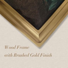 Gold Vintage Flower Arched Wood Framed Wall Art – Moody Floral Canvas Picture…