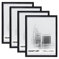 HEART ART 18×24 Frame 4 Pack,18 x 24 Poster without 18×24-4 pack, Black