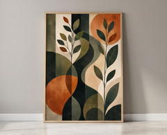 Abstract Botanical Wall Art Boho Leaves Poster Modern Geometric Print