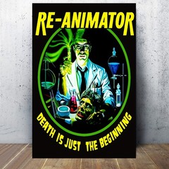 1pc Frameless Re-Animator Horror Movie Canvas Poster – Tin Metal Signs 12×18 In