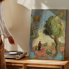Vibrant Impressionist Canvas Wall Art Featuring Trees And Figures In Color Home