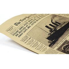 Titanic Shipwreck Old Newspaper Classic The New York Times History Poster Kraft