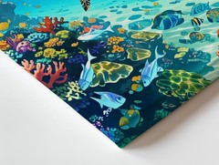 Underwater Sea Turtle Canvas Wall Art Tropical Coral Reef Fish Ocean Print Home