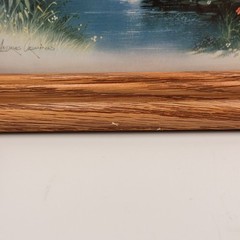 Vintage Andres Orpinas Cottage 1 Garden Swan Scene Framed Print Signed 11.5×9.5