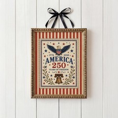 Vintage Americana Wall Art America 250 Years Decor