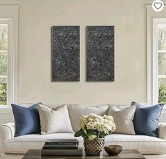 Madison Park Botanical Distressed Carved Wood 2-pc. Wall Art Set 31.5″x 15″