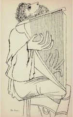 Ben Shahn Midcentury Art Print – Social Realist Modernist Musician Drawing Décor
