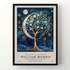 William Morris Moon and Star Poster Exhibition Art Print Arts and Crafts Decor