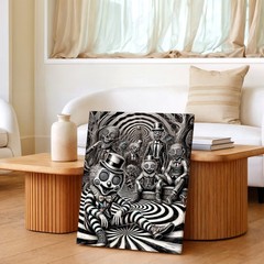 Wall Art Creepy Clown Poster Black White Surreal Gothic Horror Carnival Print