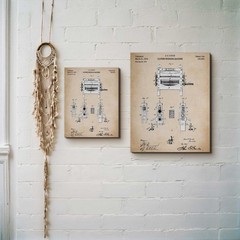 Laundry Room Wall Décor Vintage, Patent Wringing Machine Canvas Print