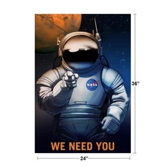 NASA We Need You Mars Exploration Astronaut Geeky Art Print Poster 24×36