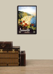 Amalfi Italy 1920s Vintage Style Travel Art Poster – 16×24
