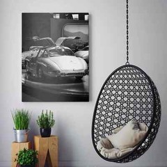 Mercedes Benz 300SL Doors Up Black & White Sports Cars Canvas Wall Art Print