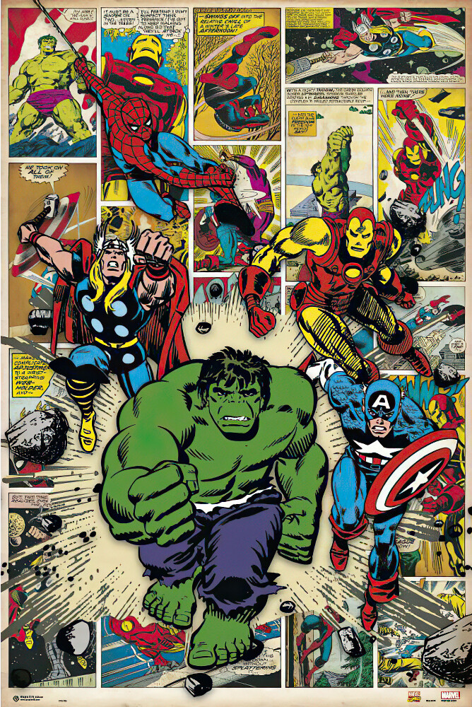 Marvel Heroes – Comic Poster / Print (Comic Scenes) (Size: 24″ X 36″)
