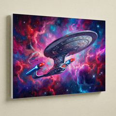 Enterprise D Canvas Print 16×12 – UV Printed Wall Fan Art Decor