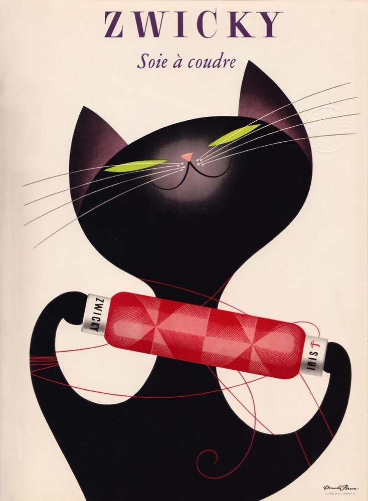 Zwicky Black Cat, Vintage Sophie, Wall Art Print Poster 14″ x 11″ 1998