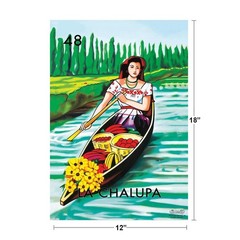 Laminated 48 La Chalupa Boat Loteria Card 18″L x 12″W, | 12312