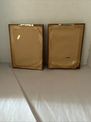 VTG Owl Framed Wall Art Set Of 2 Gold Wood Distressed Frames Rustic Nature Birds