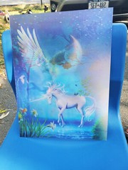 3d changing picture White Unicorn, 3 images in 1!! 15.5″x11.5″