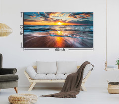 GUGIKA Ocean Wall Art for Living Room, Large Coastal Beach Canvas Wall Decor for