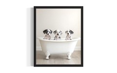 Dalmation in Bathtub Wall Art Print Poster, Dog Lover 14″L x 11″W,