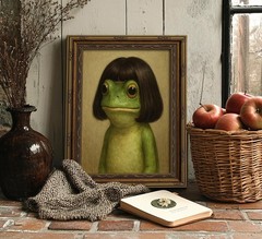 Funny Frog Wall Art Vintage Gold Frame Froge Wall Decor Interesting Animal Pi…