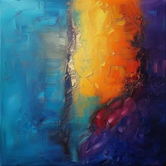 Hand Painted Oil Painting Canvas Abstract Wall Art Home Wall Decor Blue