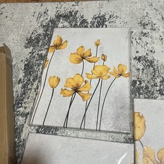 3pc Yellow Flower Canvas Wall Art 12”x16” June Sale