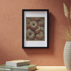 Vintage BAGEL Wall Art, Retro Baking Bread Poster, Jewish Bakery Kitchen Decor