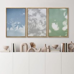 Wall26 Botanical Shadow Modern Wall Art Minimal Framed Canvas Print Set of 3