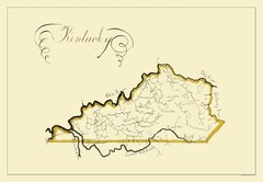 Historic State Map – Kentucky – Henshaw 1823 – Vintage Wall Art