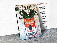 Alec Monopoly Campbell Soup Art Print |Mounted Canvas | Framed Canvas |Acrylic