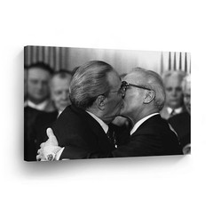 Socialist Fraternal Kiss Canvas Painting Print Politics Gay Men Wall Art Decor
