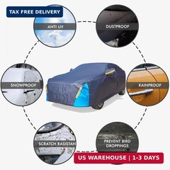 Car Cover Waterproof All Weather, 6 Layers Outdoor Full Exterior Cover Rain Sun
