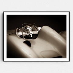 Mercedes Benz W196 Interior Vintage Sports Cars Wall Art Poster Print