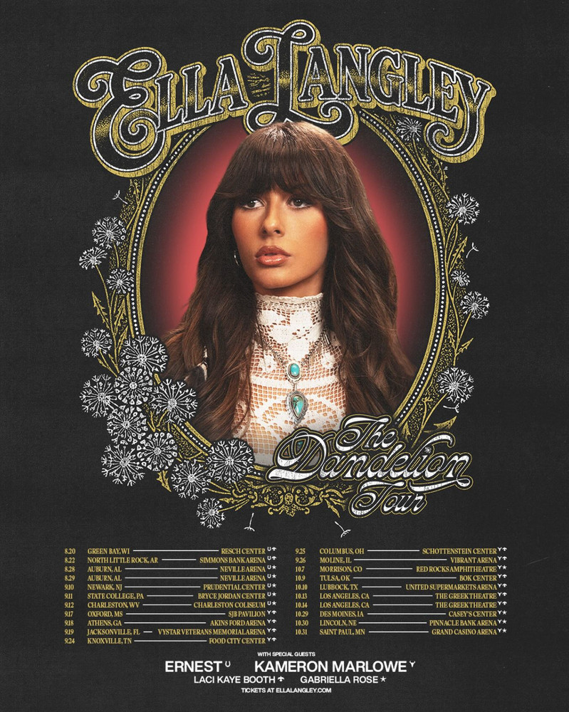 Ella Langley The Dandelion Tour Concert Poster 2026