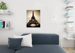 Eiffel Tower Paris France Sepia Photo Art Print Poster 24×36 inch