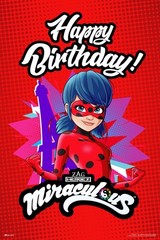 Miraculous Ladybug Happy Birthday Mini Art Print Poster 24×36