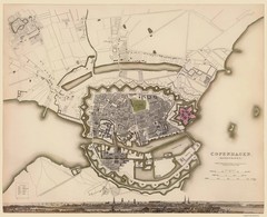 Historic Map – Copenhagen Denmark – Chapman 1856 – Vintage Wall Art