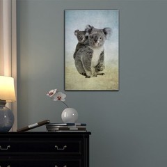 wall26 – Wild Animal Canvas Wall Art – Mother Koala and Baby Koala -12×18 inches
