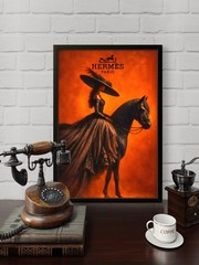 Hermès Elegant Horse Fashion wall art home decor Canvas Poster Portrait Gallery