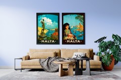 Malta, Valletta 1910s — retro travel poster, vintage travel art print