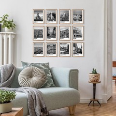 12 Decor – Black and White Photography Wall Art/Famous Architecture Landscap…