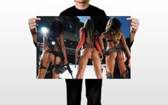 Hot Models With Gun Sexy Girls Ass Military Cosplay Wall Art – POSTER 20″x30″