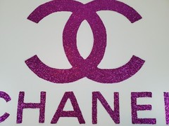 Glitter wall art magenta,Glitter wall decor,Glitter artwork white size 45×30 in