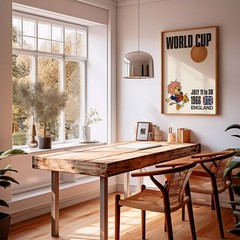 1966 World Cup Poster Vintage Soccer Football Wall Art Retro Print Decor