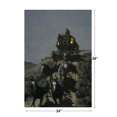 Old Stagecoach Plains Frederic Remington Painting Art Print Poster 24×36