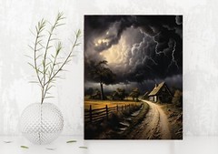 11×14 Storm in the Clouds Canvas Print Wall Art