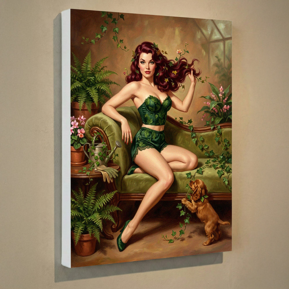 Poison Ivy Canvas Print 12×16 – Vintage Retro Pin-Up Wall Art Decor